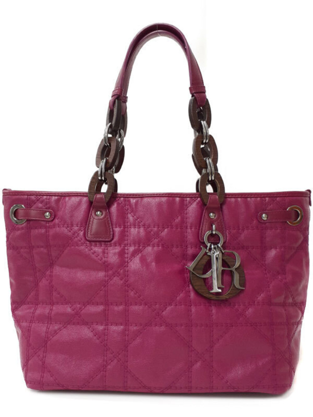 Christian Dior Black Cannage Panarea Tote quilted Pink